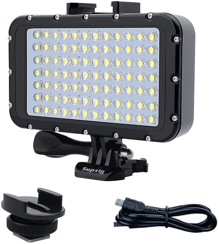 Suptig Underwater Lights Dive Light 84 LED High Power Dimmable