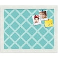 thumbnail image 2 of PinPix 15x12 Custom Cork Bulletin Board Diamond Modern Pattern Aqua White Poster Board Has a Fabric Style Canvas Finish, Framed in Diamond Modern Pattern Aqua White, by ArtToFrames (PinPix-1799), 2 of 5