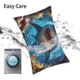 thumbnail image 5 of KLL Colorful Underwater Shark Pillow Covers Envelope Closure,Super Soft and Cozy Fuzzy Fleece Pillow Case Cover (No pillow core） 16"x24", 5 of 5