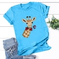 thumbnail image 2 of Blusa informal de manga corta con estampado de cuello redondo para mujer Pompotops  hfajkhk127496, 2 of 4