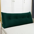 thumbnail image 3 of WOWMAX Large Bolster Triangular Reading Backrest Positioning Support Wedge Pillow Headboard for Day Bed Bunk Bed RV/Trailer with Removable Cover Full Velveteen Green, 3 of 7