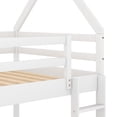 thumbnail image 4 of Twin over Twin Low Bunk Bed, House Bed with Ladder , White, 4 of 13