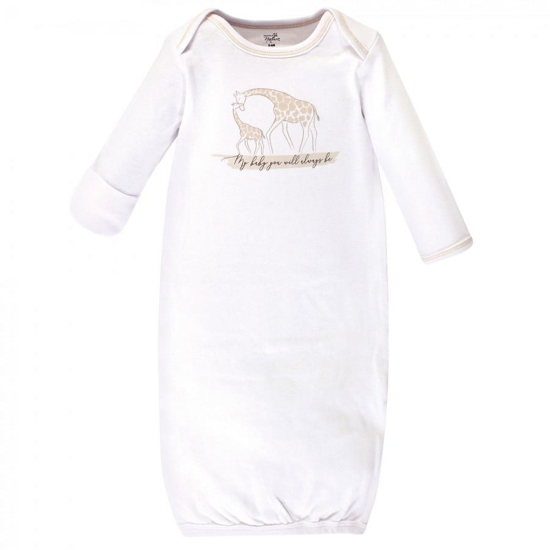 Touched by Nature Unisex Baby Organic Cotton Gowns, Little Giraffe, Preemie/Newborn