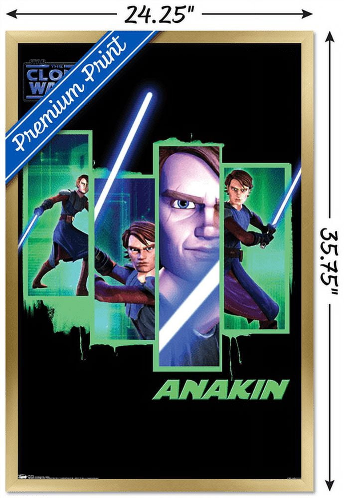 Star Wars: The Clone Wars - Anakin Wall Poster, 22.375" x 34", Framed
