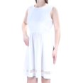 thumbnail image 2 of MAISON JULES Womens White Sleeveless Jewel Neck Fit + Flare Dress M, 2 of 3