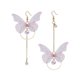thumbnail image 1 of 3 pares de pendientes asimétricos de circonitas con perlas y borlas de mariposa, 1 of 5