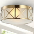 thumbnail image 4 of JONATHAN Y Cadence 15" Drum Metal/Glass Flush Mount, Brass Gold, 4 of 7
