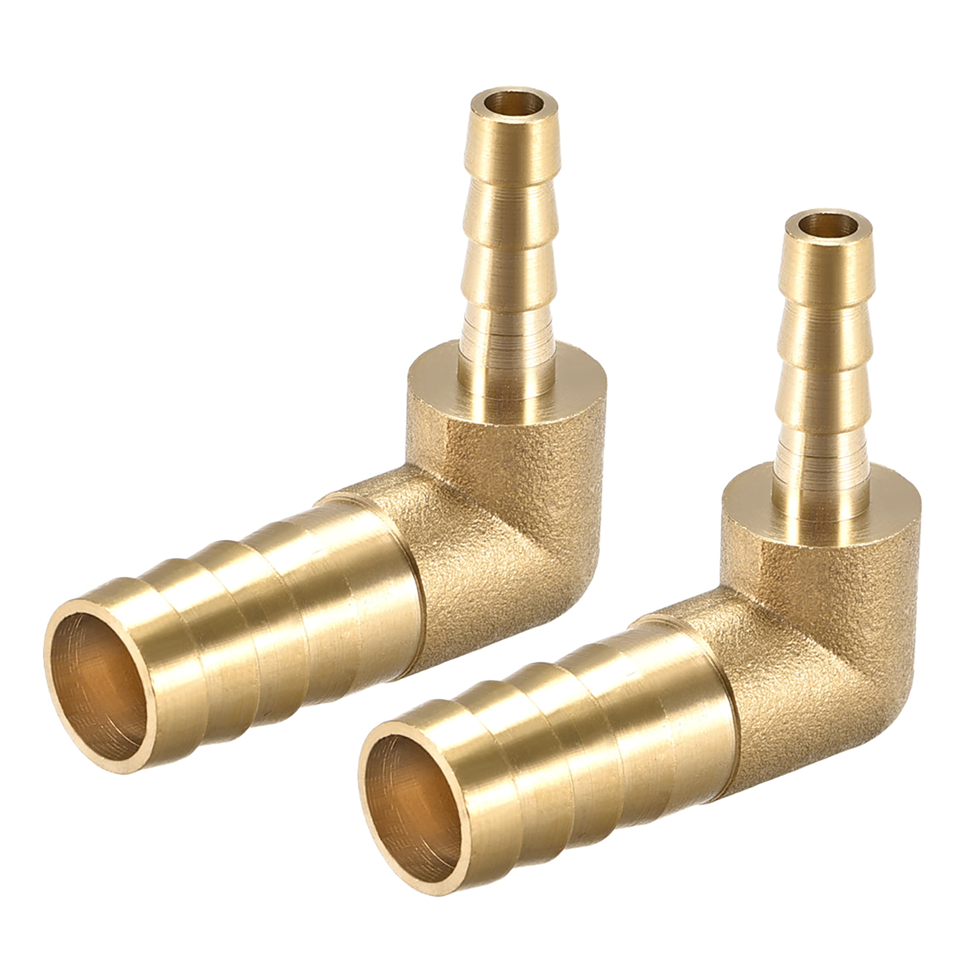 Joywayus 3/8 to 5/32 Reducer Hose ID Barb 90 Degree L Right Angle Elbow Union Brass Fitting Water/Fuel/Air