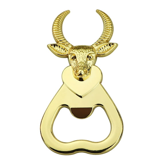 BNNG Portable Beer Cap Opener, Manual Beer Bottle Opener, Bull's Head Easily Open The Bottle Cap Tool Refrigerator Sticker Alloy Bottle Opening Tool