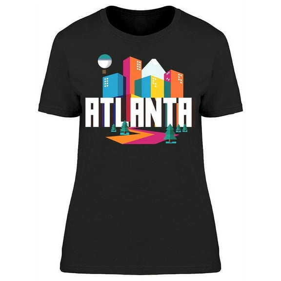 Atlanta City Colorful Logo T-Shirt Women -Image by Shutterstock, Female Large