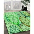 thumbnail image 3 of Ahgly Tapis d'Intérieur Lavable en Machine Carré Vert Transitionnel, 5 Pieds Carré, 3 of 7