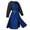 Dark Blue, variant on Larp Cosplay Costume, Two Tone Medieval Outfit, Medieval Knight Tunic Surcoat, Long Sleeve Two Tone Split Hem Renaissance Knight Costume Robe With Belt, Multi Color Larp Warrior Cosplay Dress, Red L