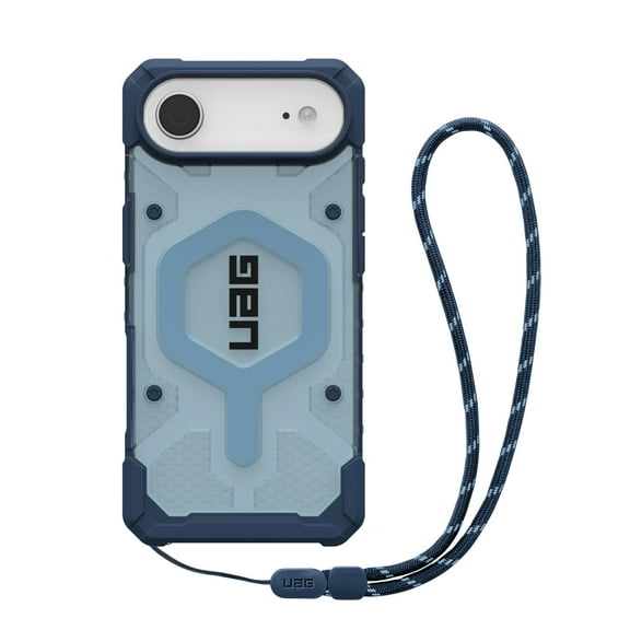 UAG iPhone Air Case Pathfinder Clear   Wrist Lanyard Bundle - Compatible with MagSafe Military Grade Protective Cover, Blues