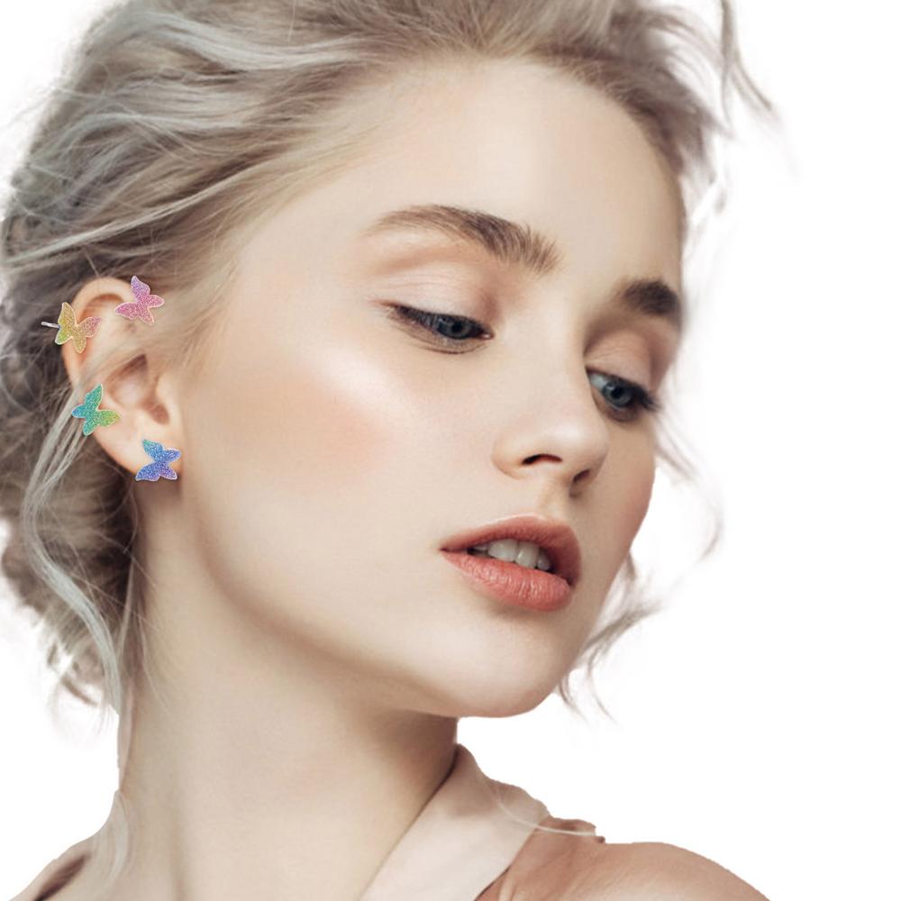 Younar Butterfly Ear Cuff Earrings Butterfly Ear Cuff Earrings Colorful