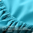 thumbnail image 6 of Bare Home Ultra-Soft Fitted Sheet + Pillowcase Set - Premium 1800 Collection - Deep Pocket - Twin XL, Aqua, 6 of 7