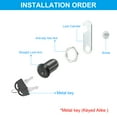 thumbnail image 5 of Uxcell Cabinet Drawer Lock, 5/8"(16mm) Security Lock Cylinder Cam with Keys Alike Black 2 Pcs, 5 of 8
