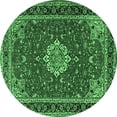 thumbnail image 1 of Ahgly Company Indoor Round Medallion Emerald Green Traditional Area Rugs, 6' Round, 1 of 4