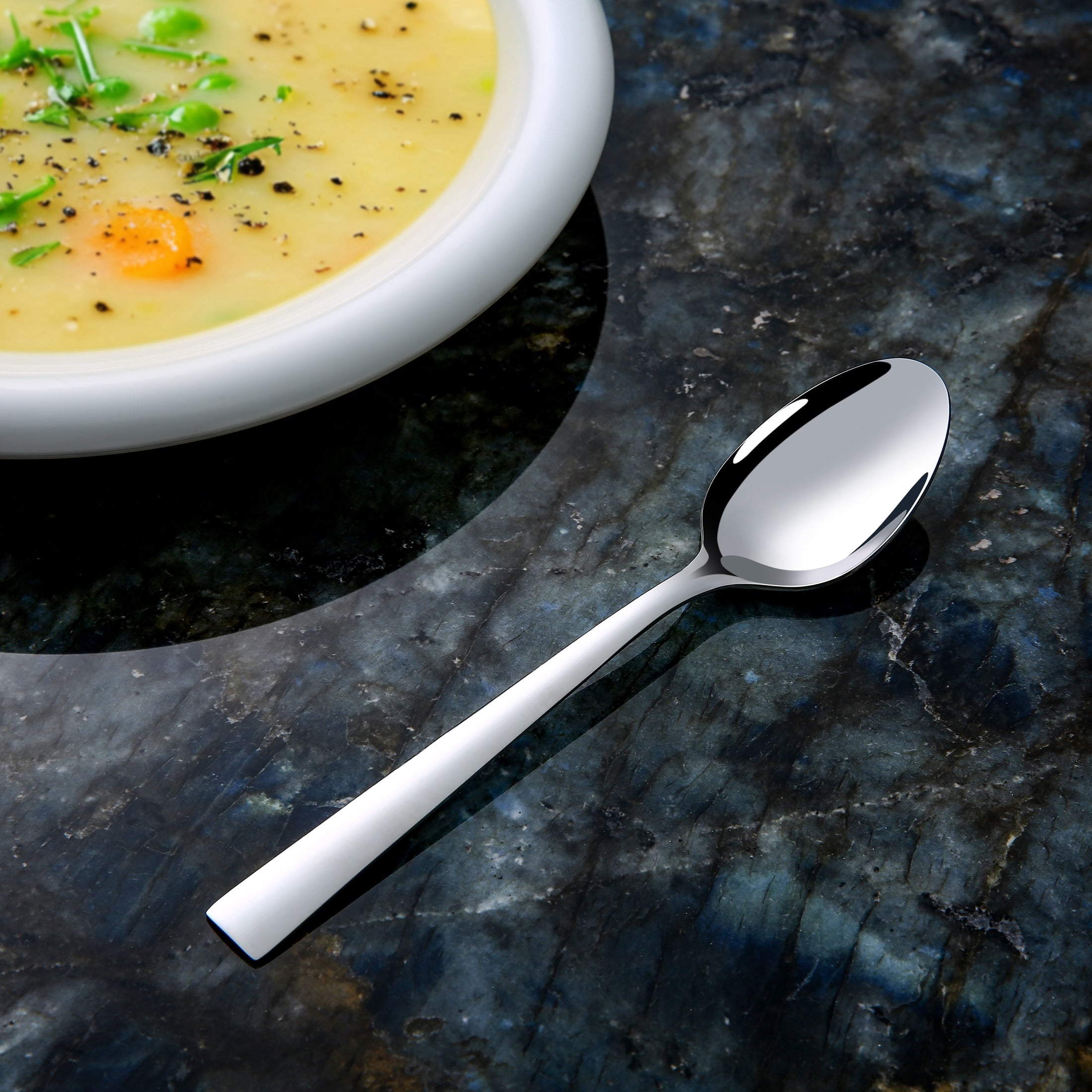 Mainstays Chiazza Stainless Steel Adult Dinner Spoon, Set of 3, Silver