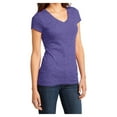 thumbnail image 4 of Yellow Rooster Women's Juniors Very Important V-Neck Cotton/Polyester Tee Heathered Purple 3XL, 4 of 6