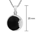 thumbnail image 6 of Celestial Half Moon Face Black Onyx Round Sterling Silver Necklace for Female Adults Anniversary Jewelry Gift, 6 of 6