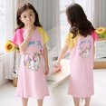 thumbnail image 1 of Pijamas infantiles de verano para niñas, lindos pijamas de manga corta con cuello redondo de dibujos animados, ropa de hogar holgada y delgada para niñas de talla mediana y niños mayores, 1 of 2