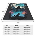 thumbnail image 3 of Sikiie Artistic Moon Valley Wolf Ultra-Soft Micro flannel Blanket Luxury All Seasons Warm Blanket for Bedding Sofa and Travel (4 sizes)-40"x30", 3 of 7