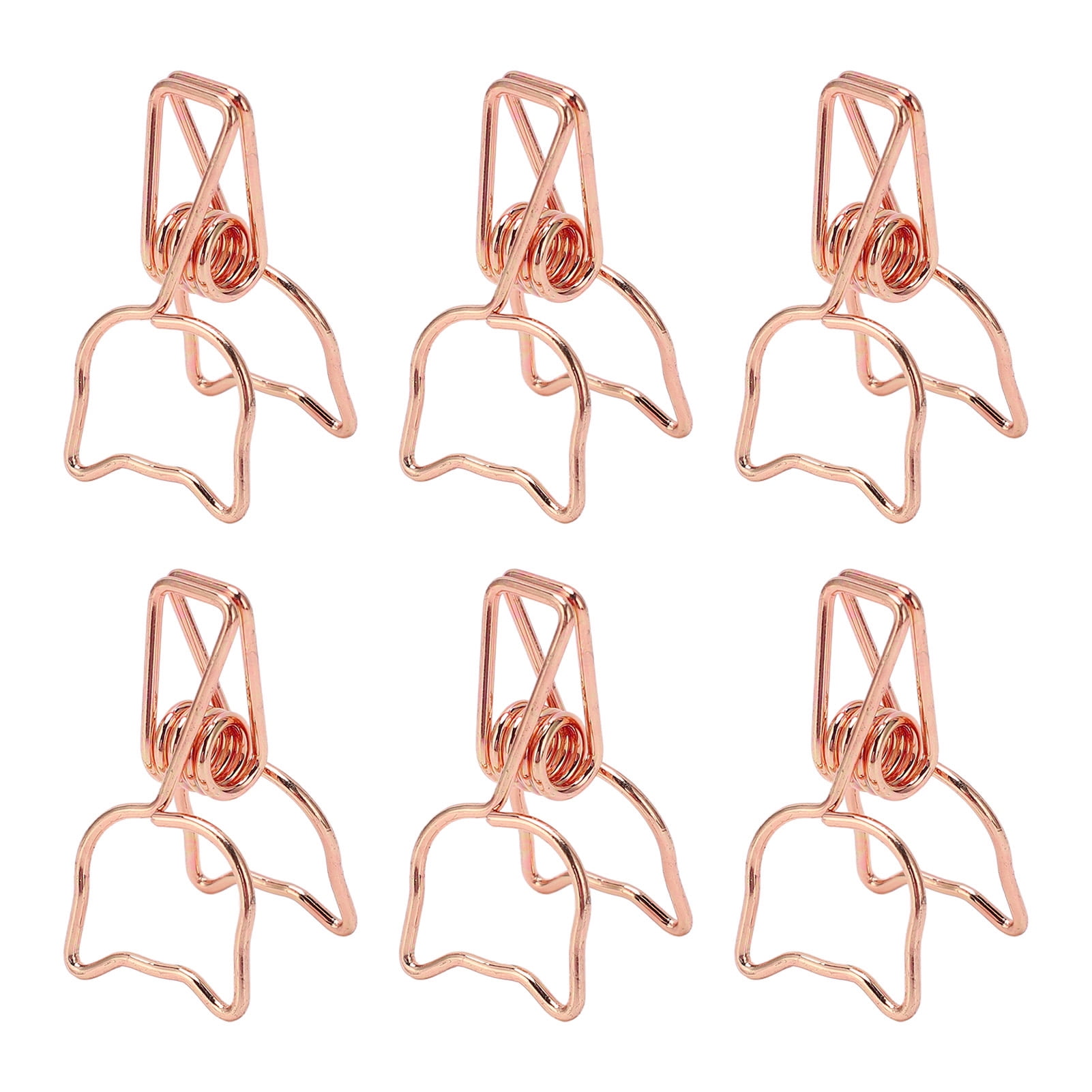 BOKYAN 100pcs Binder Clips Cute Cartoon Cat Shape Metal Hollowed Long Tail Clips Paper Clamps Office Supplies Rose Gold (5.91 inches / 15 cm)