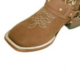 thumbnail image 5 of Women’s Floral Embroidered Harness Square Toe Brown Cowgirl Cowboy Boot, 5 of 5