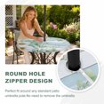 thumbnail image 4 of Round Outdoor Tablecloth with Umbrella Hole and Zipper, Daisy Spring Floral Tablecloth with Elastic Waterproof, Eucalyptus Leaves Watercolor Wooden Patio Table Covers for 31" - 35" Pool Tables, 4 of 9