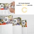 thumbnail image 2 of No Hook Shower Curtain with Snap in Liner, Blossom Garden Spring Flower Bird Waterproof Bath Curtain Double Layers with See Through Top Window, Watercolor Floral Leaves Hotel Shower Curtains 36x72in, 2 of 9