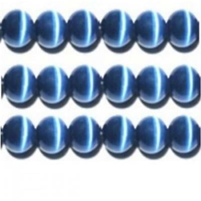 Midnight 8mm Cats Eye Beads - 8mm Strand Grade
