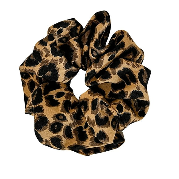 Oversized Hair Scrunchies Leopards Print Ruffle Hair Scrunchy Elastic Hairpieces Hair Rope Lady Hair Decoration