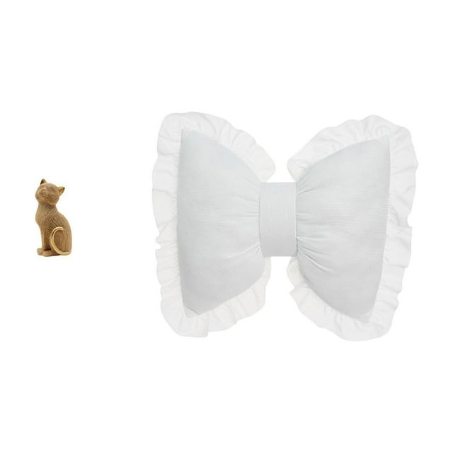 Escultura de gato de resina con lazo, figura decorativa para sala de estar, dormitorio, estudio, silla de oficina y decoración moderna del hogar.
