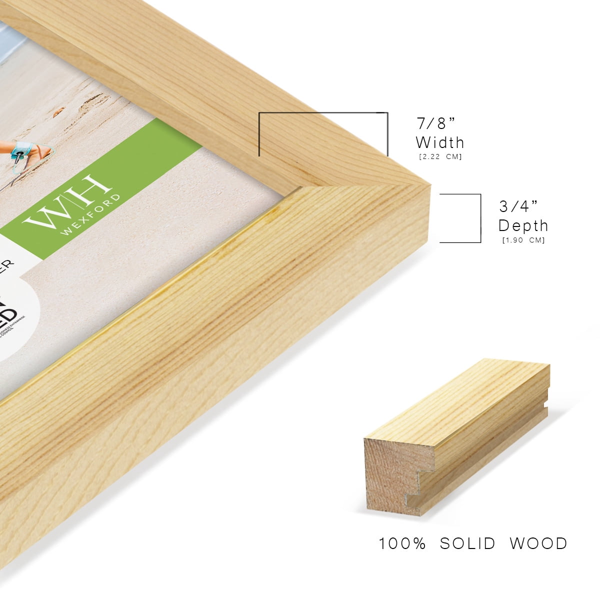Woodgrain 11 in. x 14 in. Natural Wood Picture Frame Set (Set of 4)