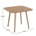 thumbnail image 5 of Mid Century Modern Dining Table Faux Wood Veneer Rubber Wood Tapered Splayed Legs Minimalist Dining Room Furniture（Light Natural）, 5 of 7