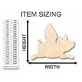 thumbnail image 2 of Unfinished Wood Flying Pig Shape - Animal - Joke - Craft - up to 46" DIY 6" / 1/4", 2 of 3