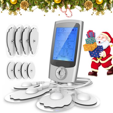24 Modes TENS Unit EMS Muscle Stimulator for Pain Relief, Rechargeable Dual Channel TENS Machine Massager with 4 Replacement Pads