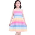 thumbnail image 2 of Toddler Kids Girls Dress Sleeveless Casual Twirl Dresses Print Sundress Loose Tank Party Dress, 2 of 8