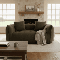 Homy Casa 2 Seater Bean Bag Sofa, Chenille Lazy Sofa Couch for Living Room, Gaming & Apartment