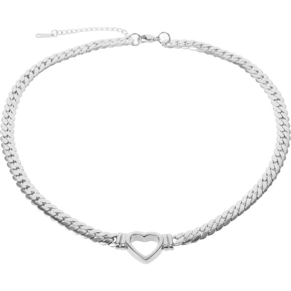 KAKOWELY heart shaped necklace Elegant Heart Shaped Necklace For Women Heart Necklace Choker Heart Necklace Jewelry Pendant Neck Ornament Clavicle Chain16.14"X0.59"X0.2"