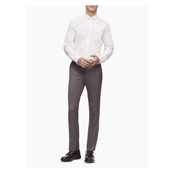 Calvin Klein Men's Slim Fit Pinstripe 4-Pocket Dress Pants, Gray 32Wx32L