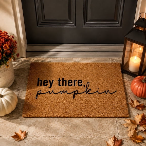 Hey There Fall Door Mat,Welcome Mat for Front Door Outdoor Entrance, Entrance Halloween Doormat Welcome Mat,ideal for front doors, porches, entryways, and Thanksgiving decor,16"X24"