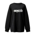 thumbnail image 4 of Bjutir Womens Sweatshirts Loose Fit Print Off Shoulder Long Sleeve Pullover Sweatshirt Black, 4 of 4