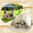 thumbnail image 6 of Costway Kids Wooden Table Set with Octagon Table 4 Stools & Removable Adjustable Umbrella Grey, 6 of 11