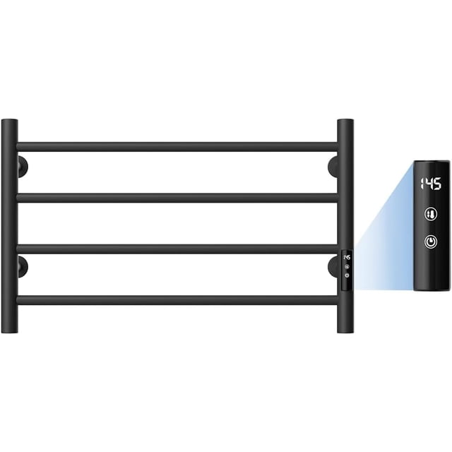 Towel Warmers for Bathroom Heated Towel Rack Wall Mounted with LED Intelligent Touch Screen Timer Fast Heating Plug-in Brushed Nickel