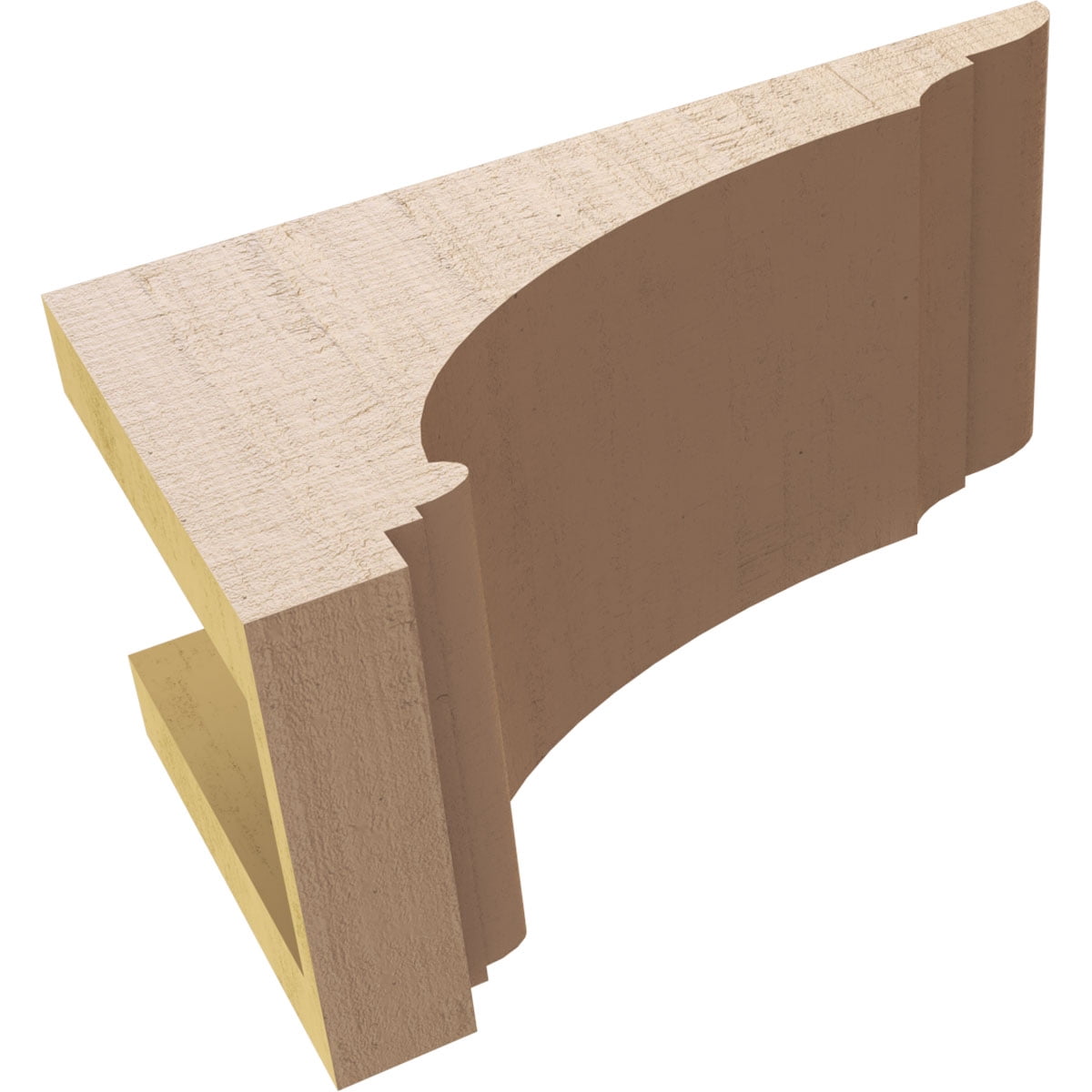 5"W x 10"D x 5"H Wide Hughes Rough Cedar Woodgrain TimberThane Corbel, Primed Tan