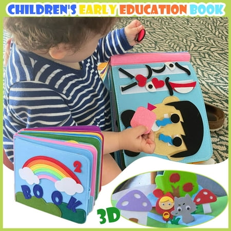 

Pgeraug Early education book Early Education Story Storybook Montessori Felts Teaching Early Childhood Book Learning Office & Stationery Office&Craft&Stationery Blue