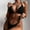 Black, variant on Women's Swimsuits High Waisted Tummy Control Swimwear Sexy High Breast Contrast Solid Split Bikini Set Two Piece Swimsuit Sets Women Bikinis Swimming Bathing Suits Black L