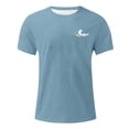thumbnail image 5 of Mans T-Shirts Plus Size Short Sleeve Solid Color Crew Neck Casual Loose Summer Outdoor Sports Breathable Beach Shirts, 5 of 7