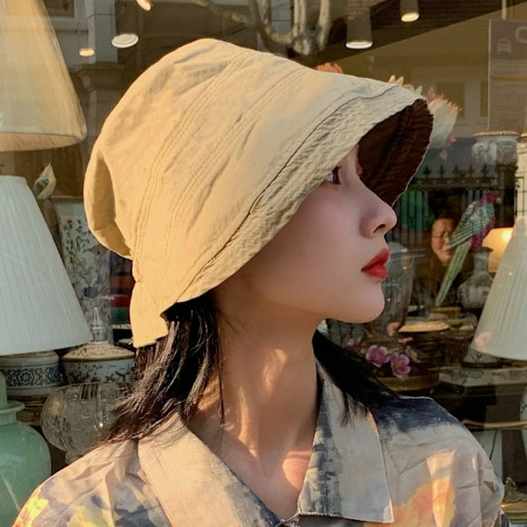 Solid Color Warped Edge Travel Hat Women Wide Brim Elastic UV Protection  Sun Hat Fashion Accessories